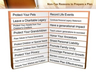 Non-Tax Reasons to Prepare a Plan 