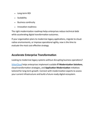 Legacy Modernization Services vs Rebuild Costs | PDF
