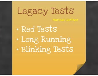 From Legacy Code to Legacy Tests