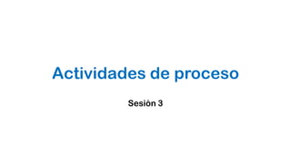 Actividades de proceso
Sesión 3
 