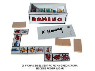 28 FICHAS EN EL CENTRO FICHA GRECIA-ROMA SE DEBE PODER JUGAR 