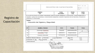 Registro de
Capacitación
 