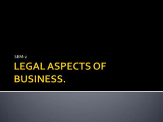 LEGAL ASPECTS OF BUSINESS. SEM-2 