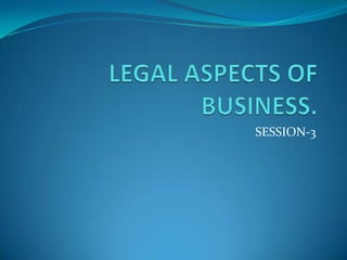LEGAL ASPECTS OF BUSINESS. SESSION-3 