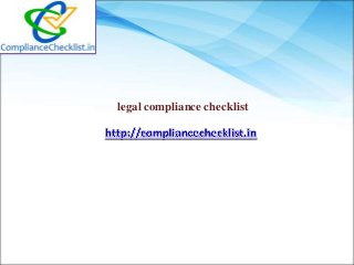 legal compliance checklist
 