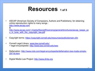 Resources 1 of 5
• ASCAP (American Society of Composers, Authors and Publishers), for obtaining
online reproduction rights...
