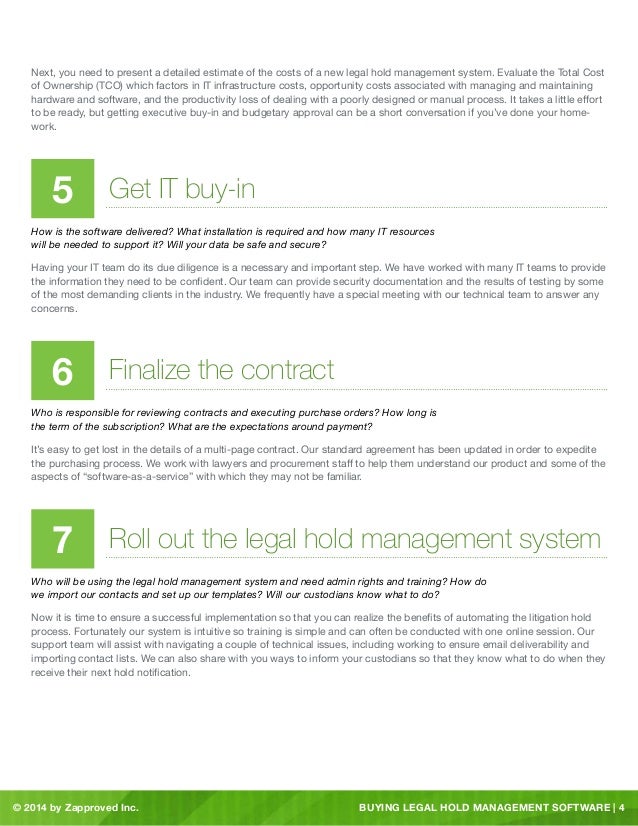 Legal Hold Software Buyer's Guide 2014 7 Step Checklist