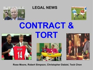 LEGAL NEWS CONTRACT & TORT Rose Moore, Robert Simpson, Christopher Dalziel, Teck Chon 