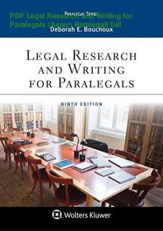 PDF Legal Research and Writing for
Paralegals (Aspen Paralegal) full
 