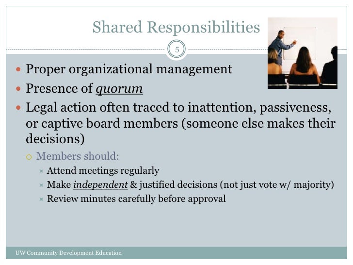 Legal Responsibilities of Board Members