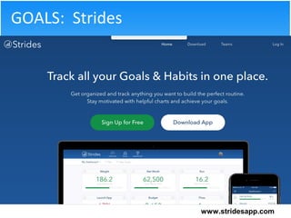 GOALS: Strides
www.stridesapp.com
 
