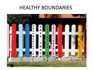HEALTHY BOUNDARIES
 