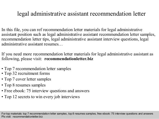 Reference Letter For Admin Assistant