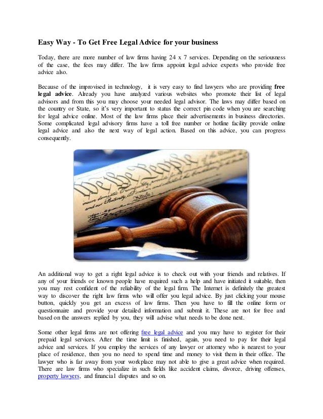 Legal advice