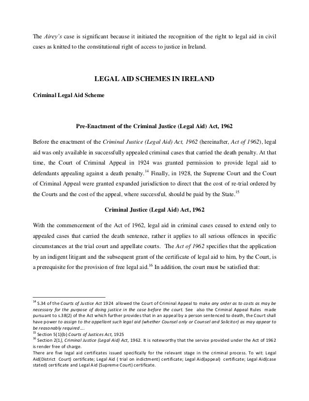 Legal aid in the irish legal system