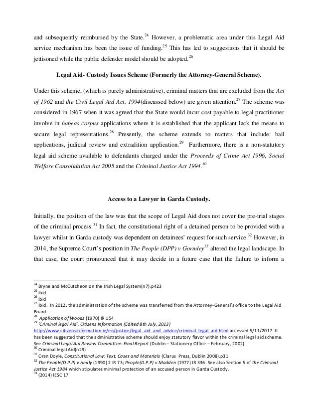 Legal aid in the irish legal system