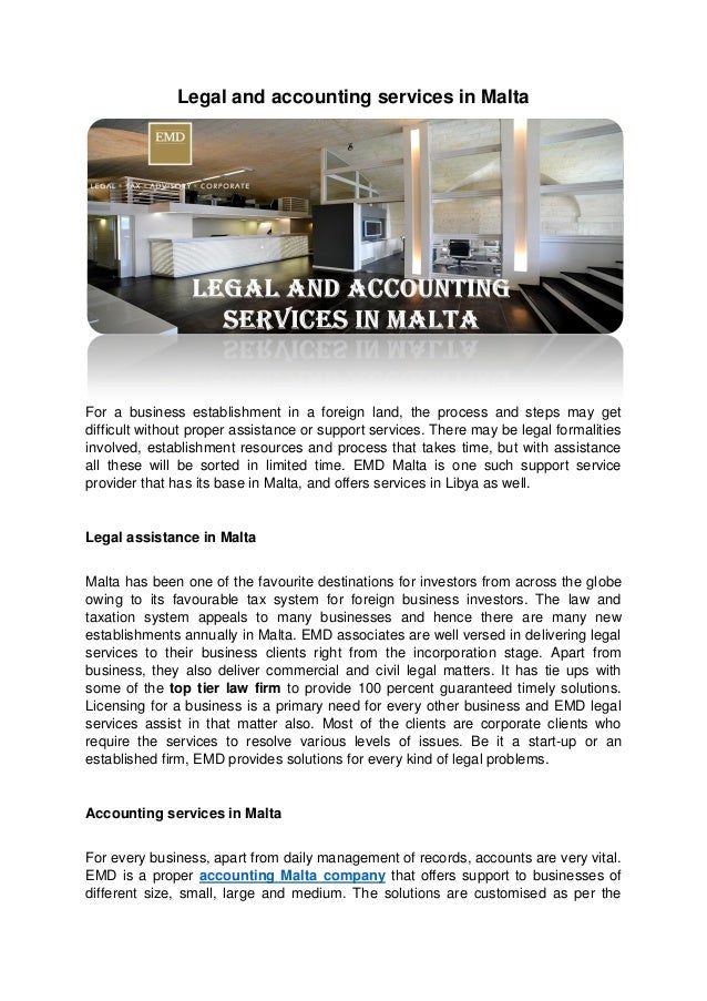 Legal and accounting services in Malta