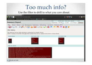 Too much info?
Use the filter to drill to what you care about:
 