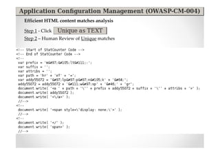 Efficient HTML content matches analysis

Step 1 - Click
Step 2 – Human Review of Unique matches
 