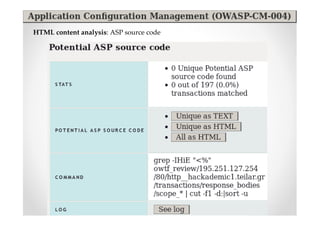 HTML content analysis: ASP source code
 