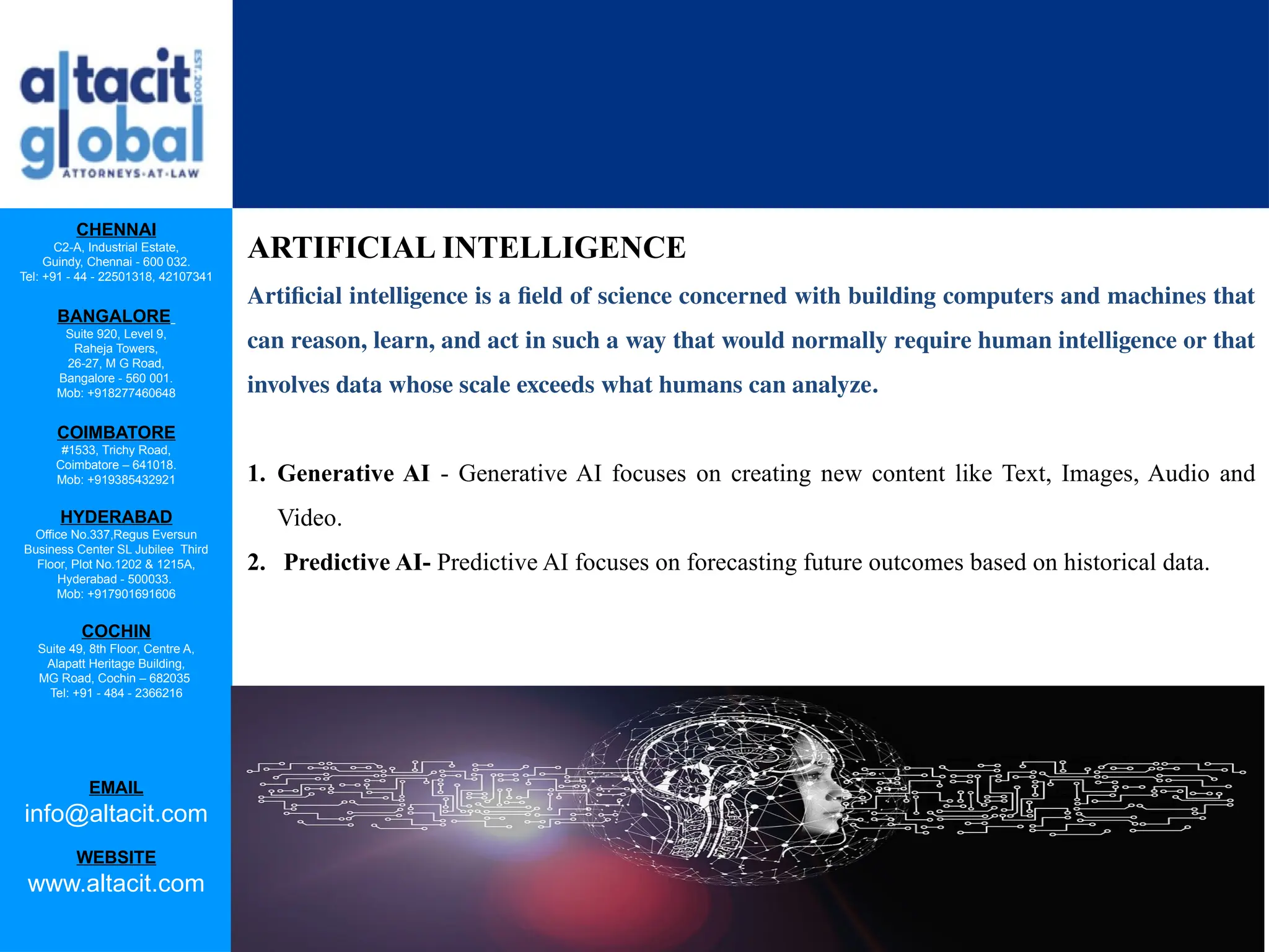Legal and Ethical challenges in AI by Altacit Global | PPTX