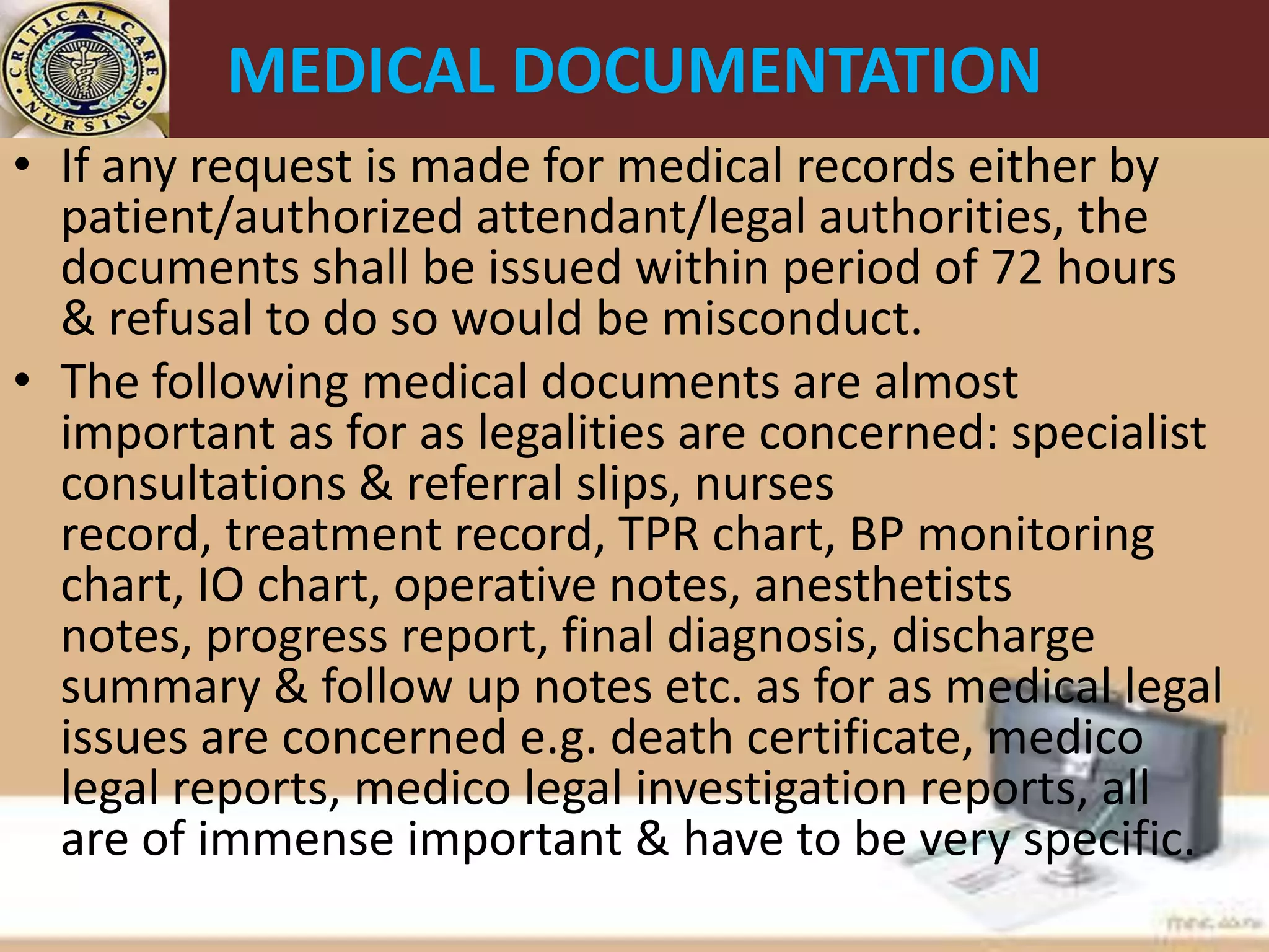 Legal and ethical issues in critical care nursing | PPTX