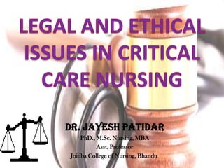 Dr. Jayesh Patidar
      PhD., M.Sc. Nursing, MBA
            Asst. Professor
 Joitiba College of Nursing, Bhandu.
 