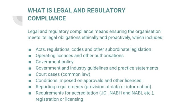 Legal and regulatory compliance | PDF | Business | Business and Finance