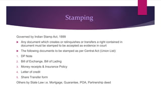 Insurance Stamping Example Legal aspect of loan documentation | PPTX