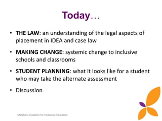 Carol Quirk: Legal Aspects of Inclusion | PPT