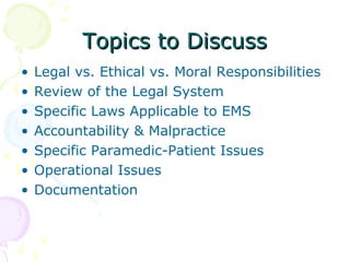 Legal aspects of med prac