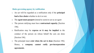 Rights and Duties of Principal Towards Agent
Personal Liability of Agent to Third Party
1. Where the contract expressly pr...
