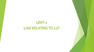 UNIT-2
LAW RELATING TO LLP
 