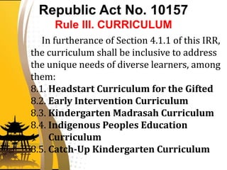 Legal Bases of Education - R.A No. 10157 & R.A. No. 10533 | PPTX
