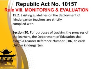 Legal Bases of Education - R.A No. 10157 & R.A. No. 10533 | PPTX
