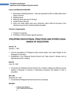 Legal bases of the education system | DOCX