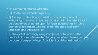 Legal Basis and Cybercrime Laws for Cybersafety in Schools | PPTX