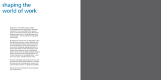 shaping the
world of work

  Randstad is a Fortune 500 Company and the
  world’s leading specialist recruitment & HR services
  organisation. From around 4000 offices reaching
  across an international network of over 40 countries,
  Randstad employs more than 500,000 people every
  working week — with the ambition of ‘Shaping the
  world of work’.

  By shaping the world of work, we help people to find
  the right careers and have a positive impact on their
  lives. By providing meaningful work, we contribute
  to the development of the communities where we
  live and work everyday. By helping organisations to
  find the right talent, we assist with driving business
  performance and growth. And by influencing our
  industry, we aim to set the highest standards of service
  delivery, best practice and knowledge sharing. This
  is the true essence of our company ambition — both
  here in our region, and right across the world.

  The team at Randstad Legal will always do more and
  go further. Our passion and expertise lies in knowing
  the world of work, and being able to interpret and
  match the future needs of our clients and candidates.

  We look forward to working with you to help shape
  your world of work.
 