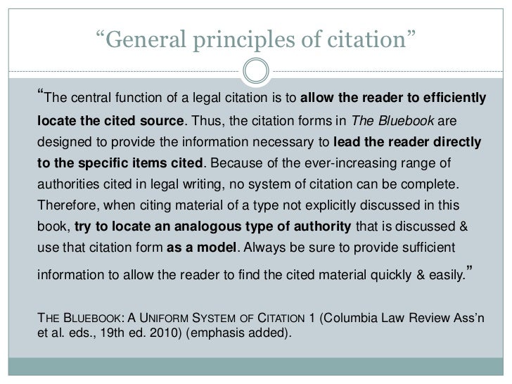 Legal Citation For Law Journals Spring 2011