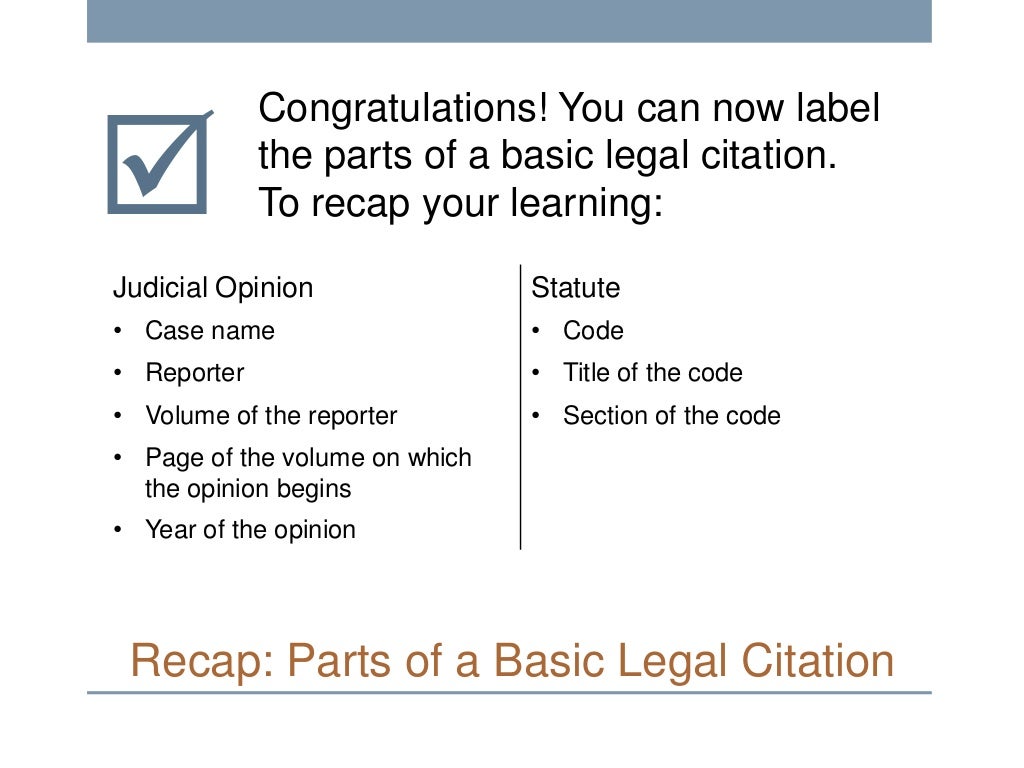Basic Legal Citation