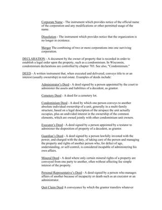 Legal Document Real Estate