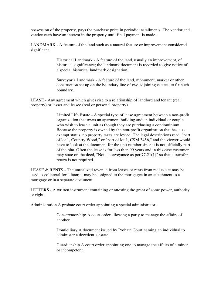 Legal Document Real Estate