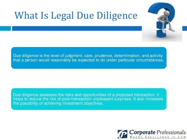 Legal Due Diligence: An Investor Perspective