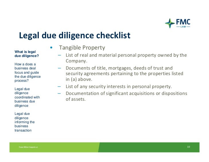 Legal Due Diligence: Integrating the Legal and Business 