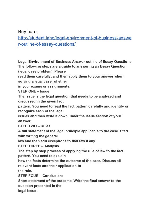 Legal environmental business questions