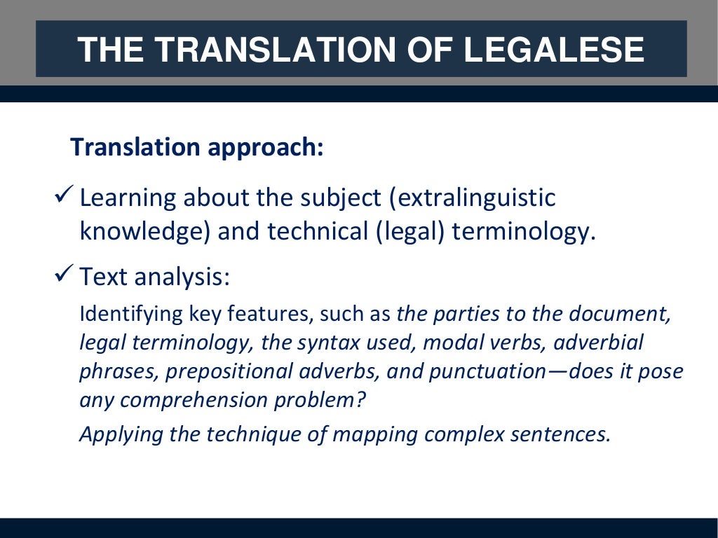 An Introduction to Legalese The Language of Contracts