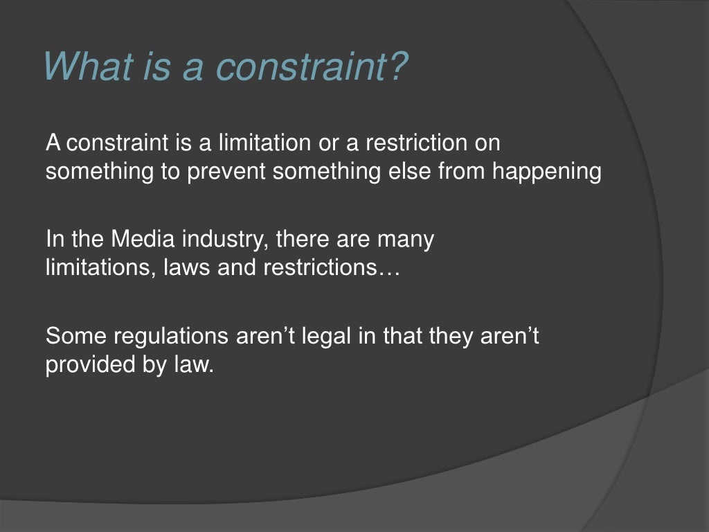 Legal, ethical and contractual constraints in the media industry