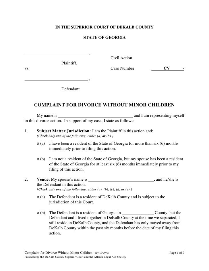 Legal Forms For Divorce