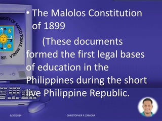 Legal History of Philippine Education | PPTX