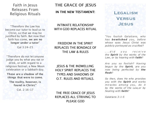 Legalism Vs Jesus Brochure